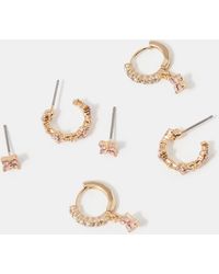 Accessorize - Flower Stud & Hoop Earrings - Lyst