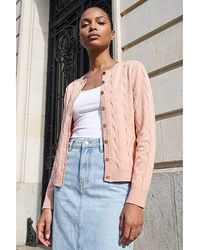 Roman - Roman Textured Cable Knit Cardigan - Lyst