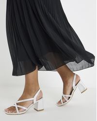 JD Williams - Diamante Strap Block Heel Sandals Wide - Lyst