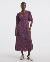 Simply Be - Spun Viscose Button Up Midi Dress - Lyst