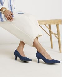 Heavenly Soles - Pointed Toe Kitten Heel Shoe Ex Wide - Lyst