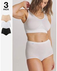 Sloggi - 3Pk Basic Maxi Knicker Wht/Blk/Sk - Lyst