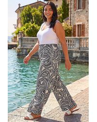 Roman Curve - Textured Wide Leg Trousers - Lyst