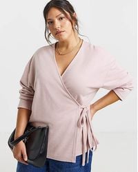 Simply Be - Ribbed Wrap Top - Lyst