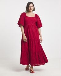 Simply Be - Broderie Tiered Maxi Dress - Lyst