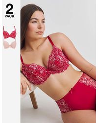 Pretty Secrets - 2 Pack Ella Lace Padded Plunge Bras - Lyst