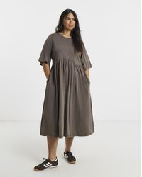 Simply Be - Acid Wash Boxy Sleeve Midi Dress - Lyst