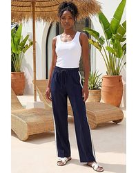 Roman - Roman Tie Waist Bengaline Stripe Trouser - Lyst