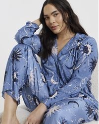 Pretty Secrets - Celestial Button Plisse Pyjama Set - Lyst