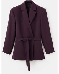 Mango - Double-Breasted Blazer With Belt - Lyst