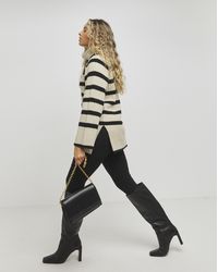 Simply Be - Stripe Roll Neck Jumper - Lyst