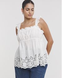 Simply Be - Broderie Detail Cami - Lyst