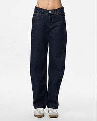Pieces - Grace Mid Waist Barrel Jean 32 - Lyst