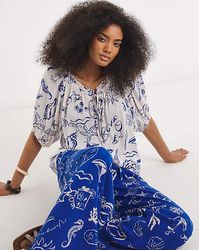 Simply Be - Crinkle Printed Smock Blouse - Lyst