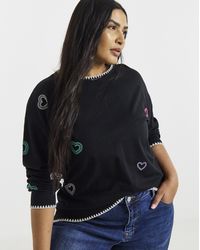 Simply Be - Heart Cross Stitch Sweat - Lyst