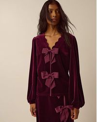 Monsoon - Buffy Bow Scallop Velvet Top - Lyst