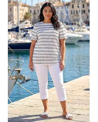 Roman Curve - Stripe Frill Lace Top - Lyst