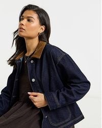Simply Be - Cord Collar Denim Barn Jacket - Lyst