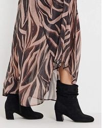 JD Williams - Soft Ruched Heeled Ankle Boot Ex Wide - Lyst