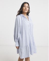 Simply Be - Stripe Shirt Dress - Lyst