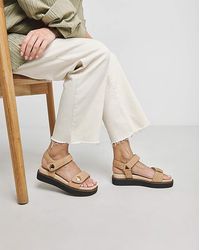 JD Williams - Two Part Leather Sandal Ex Wide Fit - Lyst