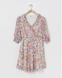 Simply Be - Wrap Georgette Skater Dress - Lyst