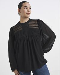 Simply Be - Lace Insert Blouse - Lyst