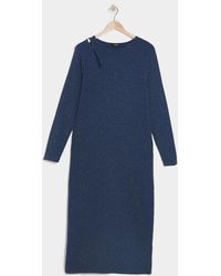 Simply Be - Cut Out Glitter Rib Midi Column Dress - Lyst