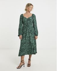 Simply Be - Animal Print Corset Detail Midi Dress - Lyst