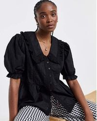 Simply Be - V Neck Collar Blouse - Lyst