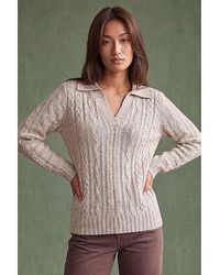 Roman - Roman Cable Knit Henley Jumper - Lyst