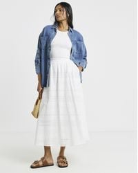 Simply Be - Boho Broderie Full Midaxi Skirt - Lyst