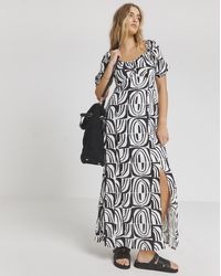 Simply Be - Ruched Front Linen Mix Maxi Dress - Lyst