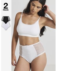 Pretty Secrets - 2 Pack Rachel Embroidery Deep Brief - Lyst