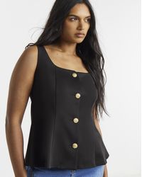 Simply Be - Button Through Jersey Waistcoat - Lyst