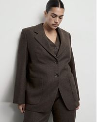 Mango - Speckled Wool Suit Blazer - Lyst