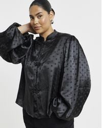 Simply Be - Jacquard Mandarin Blouse - Lyst