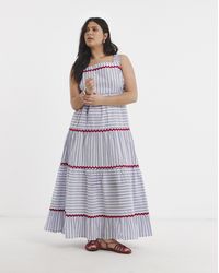 Simply Be - Maxi Dress With Ric Rac Trim - Lyst