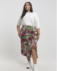Simply Be - Ruched Detail Midi Skirt - Lyst