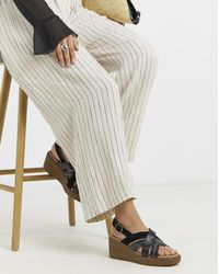 Heavenly Soles - Crossover Wedge Sandal Wide - Lyst