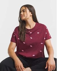 Simply Be - Lips Embroidered T-Shirt - Lyst