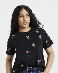 Simply Be - Embroidered Ditsy Flower T-Shirt - Lyst