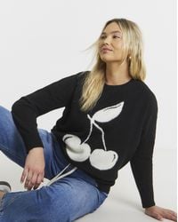 Simply Be - Cherry Knitted Crew Neck Jumper - Lyst