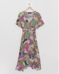 Simply Be - Print Crinkle Wrap Midi Dress - Lyst