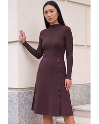 Roman - Roman Button Detail Knitted Dress - Lyst