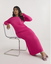 Simply Be - Textured Jersey Midaxi Dress - Lyst