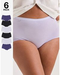Sloggi - 6Pk Basic Maxi Briefs Lilac Multi - Lyst
