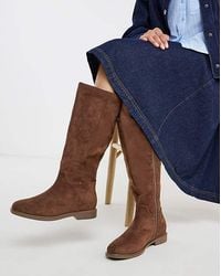 Simply Be - Flat Knee High Stretch Boot Wide S - Lyst
