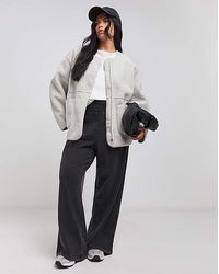 Simply Be - Round Neck Borg Jacket - Lyst