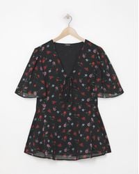 Simply Be - Ruched Keyhole Tie Blouse - Lyst